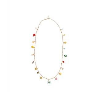 NEW MONOKI women's grigri long chain necklace in gold